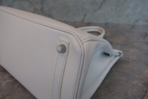 HERMES／エルメス バーキン30 ヴォーエプソン ホワイト □L刻印 ハンドバッグ 700040012