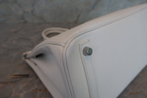 HERMES／エルメス バーキン30 ヴォーエプソン ホワイト □L刻印 ハンドバッグ 700040012