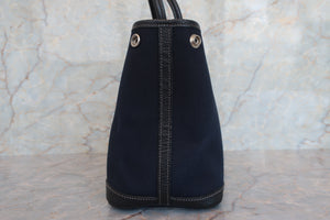 HERMES／エルメス ガーデンパーティTPM トワルオフィシェ/レザー ブラック □O刻印 ショルダーバッグ 700060248