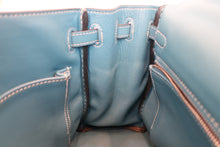 将图片加载到图库查看器，HERMES KELLY 25 Swift leather Blue jean □L刻印 Shoulder bag 600090205
