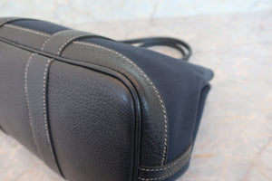 HERMES／エルメス ガーデンパーティTPM トワルオフィシェ/レザー ブラック □O刻印 ショルダーバッグ 700060248