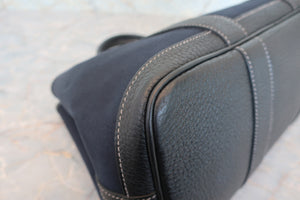 HERMES／エルメス ガーデンパーティTPM トワルオフィシェ/レザー ブラック □O刻印 ショルダーバッグ 700060248