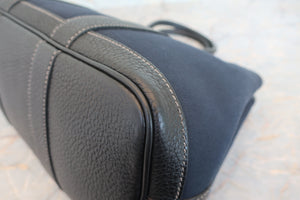 HERMES／エルメス ガーデンパーティTPM トワルオフィシェ/レザー ブラック □O刻印 ショルダーバッグ 700060248