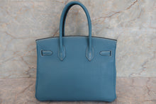 Load image into Gallery viewer, HERMES BIRKIN 30 Togo leather Blue jean □M Engraving Hand bag 700020022
