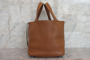 HERMES／エルメス ピコタンロックＭＭ トリヨンクレマンス ゴールド □M刻印 ハンドバッグ 700050064