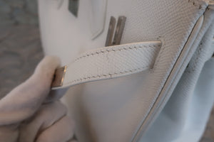 HERMES／エルメス バーキン30 ヴォーエプソン ホワイト □L刻印 ハンドバッグ 700040012
