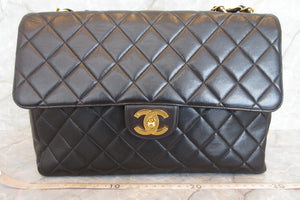 CHANEL/香奈儿 中号CF 单盖包 链条包 羊皮 Black/Gold hadware(黑色/金色金属) 肩背包 700020018