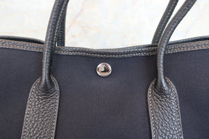 HERMES／エルメス ガーデンパーティTPM トワルオフィシェ/レザー ブラック □O刻印 ショルダーバッグ 700060248
