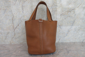 HERMES／エルメス ピコタンロックＭＭ トリヨンクレマンス ゴールド □M刻印 ハンドバッグ 700050064