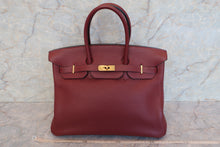 将图片加载到图库查看器，HERMES BIRKIN 35 Togo leather Rouge H □H刻印 Hand bag 600100143
