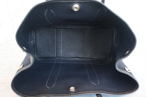 HERMES／エルメス ガーデンパーティTPM トワルオフィシェ/レザー ブラック □O刻印 ショルダーバッグ 700060248