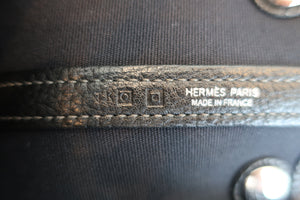HERMES／エルメス ガーデンパーティTPM トワルオフィシェ/レザー ブラック □O刻印 ショルダーバッグ 700060248