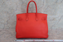 Load image into Gallery viewer, HERMES BIRKIN 35 Clemence leather Capucine □P Engraving Hand bag 600040065
