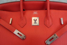 Load image into Gallery viewer, HERMES BIRKIN 35 Clemence leather Capucine □P Engraving Hand bag 600040065
