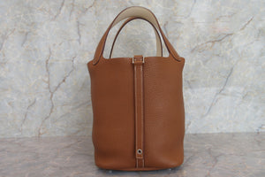 HERMES PICOTIN LOCK Eclat MM Clemence leather/Swift leather Gold/Nata Y刻印 Hand bag 700050196