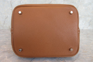 HERMES PICOTIN LOCK Eclat MM Clemence leather/Swift leather Gold/Nata Y刻印 Hand bag 700050196