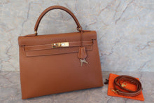 将图片加载到图库查看器，HERMES KELLY 32 Graine Couchevel leather Gold □C刻印 Shoulder bag 600100131
