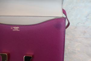 HERMES／エルメス コンスタンス3 24 パーソナルオーダー エバーカラー アネモネ/パールグレー C刻印 ショルダーバッグ 700080044