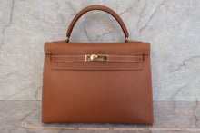 将图片加载到图库查看器，HERMES KELLY 32 Graine Couchevel leather Gold □C刻印 Shoulder bag 600100131
