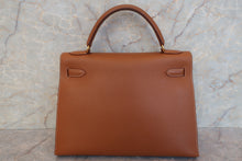 将图片加载到图库查看器，HERMES KELLY 32 Graine Couchevel leather Gold □C刻印 Shoulder bag 600100131
