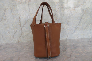 HERMES／エルメス ピコタンロックＰＭ トリヨンクレマンス ゴールド □L刻印 ハンドバッグ 700020100