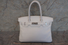 将图片加载到图库查看器，HERMES BIRKIN 30 Clemence leather White □J刻印 Hand bag 600090159
