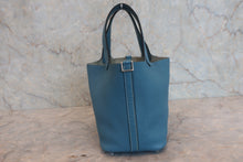 将图片加载到图库查看器，HERMES PICOTIN LOCK PM Clemence leather Blue jean □N刻印 Hand bag 800030156
