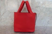 Load image into Gallery viewer, HERMES PICOTIN LOCK MM Clemence leather Rouge de Coeur D Engraving Hand bag 700090109
