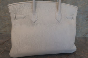 HERMES BIRKIN 30 Clemence leather White □J刻印 Hand bag 600090159