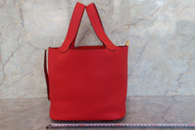 Load image into Gallery viewer, HERMES PICOTIN LOCK MM Clemence leather Rouge de Coeur D Engraving Hand bag 700090109
