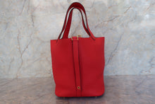 Load image into Gallery viewer, HERMES PICOTIN LOCK MM Clemence leather Rouge de Coeur D Engraving Hand bag 700090109
