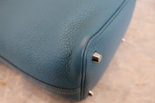 将图片加载到图库查看器，HERMES PICOTIN LOCK PM Clemence leather Blue jean □N刻印 Hand bag 800030156
