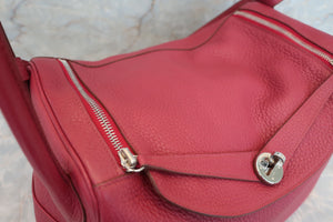 HERMES LINDY 34 Clemence leather Ruby T Engraving Shoulder bag 600050172