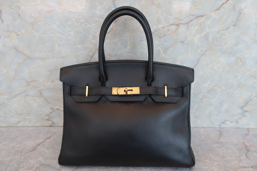 HERMES／エルメス バーキン30 アルデンヌ ブラック □C刻印 ハンドバッグ 700060134