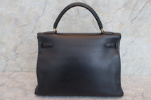 Load image into Gallery viewer, H﻿﻿﻿ERMES KELLY 32 Graine Couchevel leather Navy/Gold 〇X Engraving Shoulder bag 500100153
