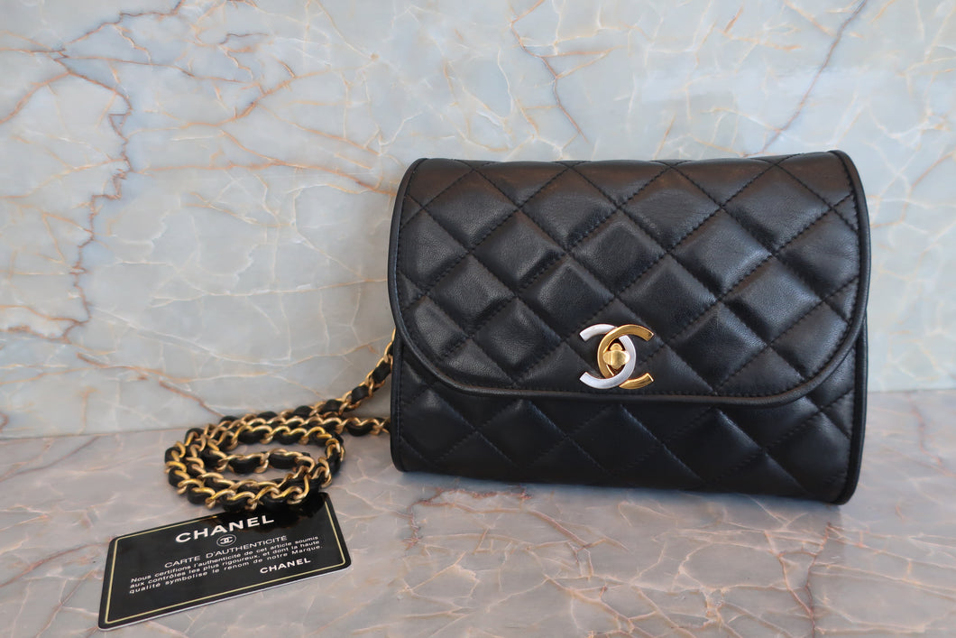 CHANEL/シャネル パリ限定マトラッセダブルフラップチェーンショルダーバッグ ラムスキン ブラック/ゴールド金具 ショルダーバッグ 700070011
