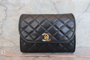 CHANEL/シャネル パリ限定マトラッセダブルフラップチェーンショルダーバッグ ラムスキン ブラック/ゴールド金具 ショルダーバッグ 700070011
