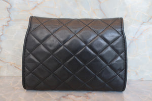 CHANEL/シャネル パリ限定マトラッセダブルフラップチェーンショルダーバッグ ラムスキン ブラック/ゴールド金具 ショルダーバッグ 700070011