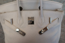 将图片加载到图库查看器，HERMES BIRKIN 30 Clemence leather White □J刻印 Hand bag 600090159
