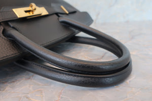 HERMES／エルメス バーキン30 アルデンヌ ブラック □C刻印 ハンドバッグ 700060134