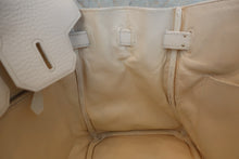 将图片加载到图库查看器，HERMES BIRKIN 30 Clemence leather White □J刻印 Hand bag 600090159
