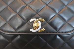 CHANEL/シャネル パリ限定マトラッセダブルフラップチェーンショルダーバッグ ラムスキン ブラック/ゴールド金具 ショルダーバッグ 700070011