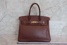 Load image into Gallery viewer, HERMES BIRKIN 30 Evergrain leather Brown □L Engraving Hand bag 600120312
