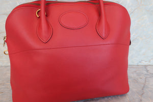 HERMES BOLIDE 35 Graine Couchevel leather Rouge vif Shoulder bag 700090104