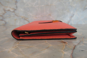 HERMES  Bearn Soufflet Epsom leather Crevette □Q刻印 Wallet 700040052