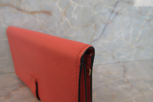 HERMES  Bearn Soufflet Epsom leather Crevette □Q刻印 Wallet 700040052