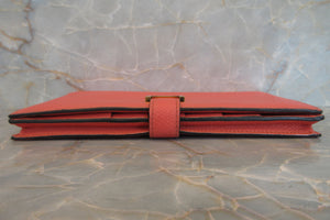 HERMES  Bearn Soufflet Epsom leather Crevette □Q刻印 Wallet 700040052