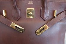 Load image into Gallery viewer, HERMES BIRKIN 30 Evergrain leather Brown □L Engraving Hand bag 600120312
