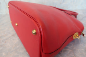 HERMES BOLIDE 35 Graine Couchevel leather Rouge vif Shoulder bag 700090104