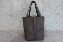 Load image into Gallery viewer, HERMES PICOTIN LOCK MM Clemence leather Etain □O Engraving Hand bag 800020072

